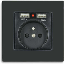 Slim wandcontactdoos, universele oplaadpoort met snellaadfunctie (2,1 A) via USB-interface, fraudebestendig ontwerp voor veilig gebruik in