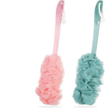 Zachte mesh lichaamsborstel voor onder de douche, exfoliërende lichaamsscrubber met zachte massagefunctie, rugborstel met lange steel voor mannen en