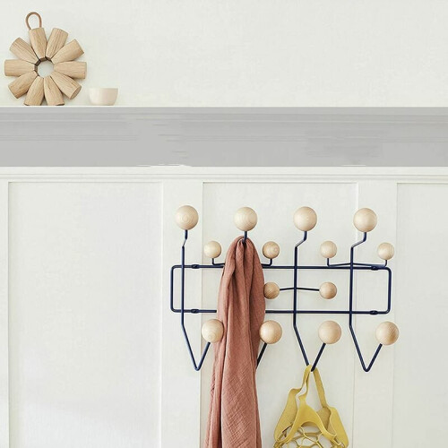 Painted Solid Wooden Balls Multi-Purpose Wall Mounted Coat Rack, Multi-Colored, Suitable For Entryway Bedroom Bathroom 2