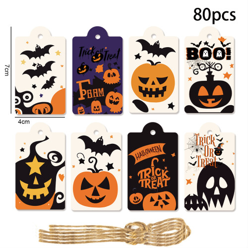 Κρεμαστές ετικέτες για στοιχεία Halloween, ετικέτες δώρων Halloween με κορδόνια για ευρύ 1