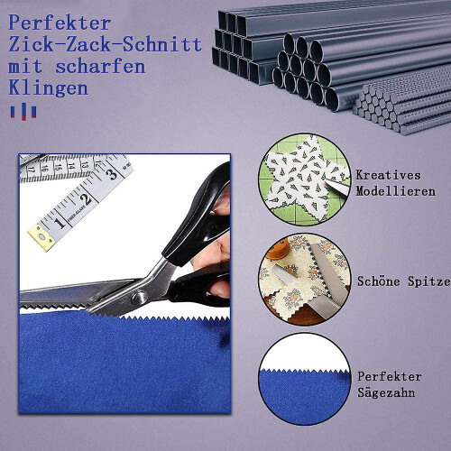 Professional Sewing Scissors For Fabrics, Triangle Serrated Edges With Ergonomic ABS Handle For Smooth Cutting 2