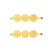 Gold Plated Coin Hair Accessories Metal Hairwear Stylish-B
