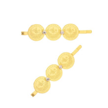 Elegant Gold Coin Hair Jewelry Sophisticated Ethnic Wedding-C