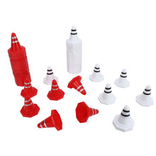 60Pcs Red White Mini Traffic Cones for RC Cars & Soccer Training Simulation