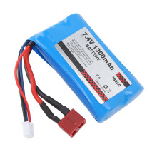 Batteria agli ioni di litio 7.4V 1300mAh per auto RC, dimensioni 67x37x19mm