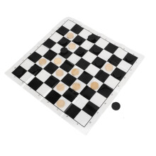 Holz-Checkers- und Schachset Kunststoffbox 49g 1,9cm Figuren