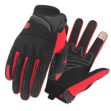 Motorhandschoenen met multipoint bescherming en een normale pasvorm, geschikt voor mannen en vrouwen, maat Large, rood. Perfect voor BMX, MTB,
