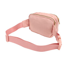 Sac banane en tissu Oxford rose à grande capacité 20,5 x 14 cm pour course, randonnée, voyage