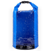 Mochila impermeável com fecho de enrolar, resistente à água e flutuante, ideal para caiaque, passeios de barco, caminhadas e pesca.