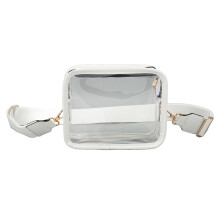Clear Bag, Stadium Approved Premium PVC Crossbody Shoulder Messenger for Easy Security Checks, Transparent Toiletry Travel Bag