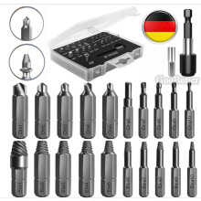 High Speed Alloy Steel Screw Extractor Set, Easy Out Stripped Screw Extractor Kit with Tough and Durable Build, Damaged Screw Extractor Set Including