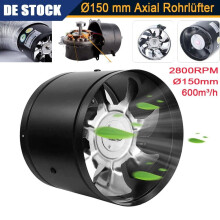 Innovative Ventilation Solution, High Efficiency Inline Booster Duct Fan with Overheating Protection for Wide Application Including Basements,