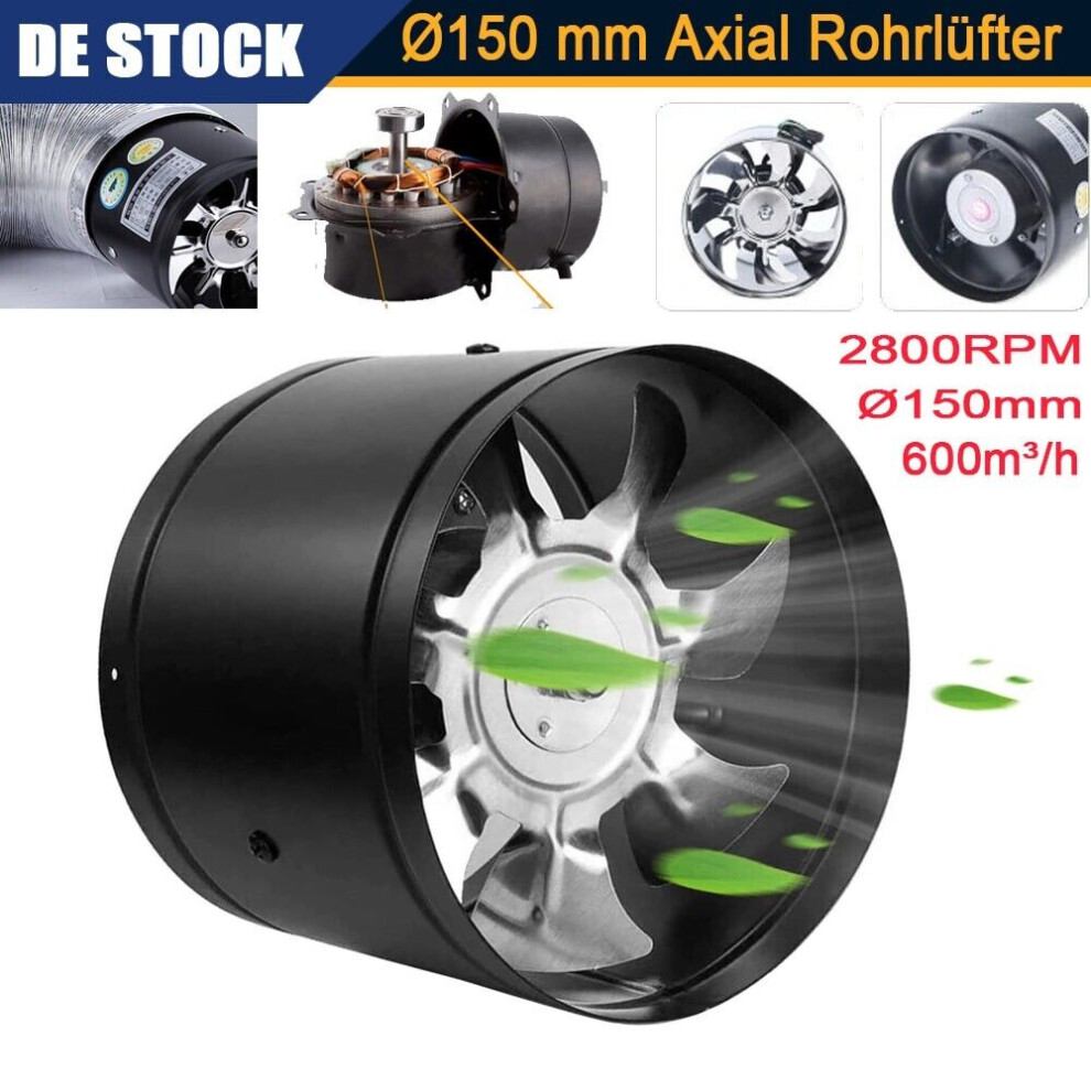 Effortless Airflow Control, Inline Booster Duct Fan With Durable Centrifugal Impeller For Efficient Hvac Exhaust Ventilation In Kitchens, Bathrooms, 9358999443768