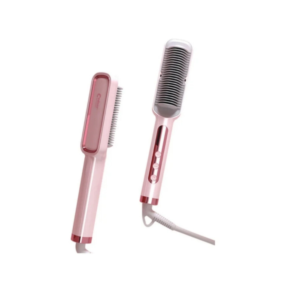 Multifunctional Electric Hair Straightening Brush, Anti Scalding Hair Straightener Brush with Ionic Hair Care, 360 Degree Rotating Base Cord and PTC