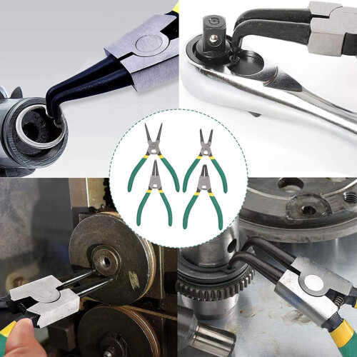 Heavy Duty Circlip Pliers Kit, Snap Ring Pliers Set For Internal External Applications, Comfortable Reliable Tools With Fine Tips Precision Spring 1