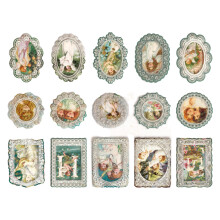 45 Stück Retro Spitzenaufkleber für Scrapbooking-Album-Dekoration, leichtes Papier