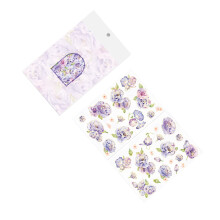 2 Blätter Lila Blumen Aufkleber Wasserdichtes PET Mehrzweckaufkleber für Scrapbooking und DIY-Bastelprojekte