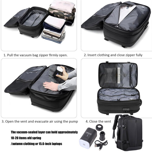 Sac à dos extensible de compression sous vide avec serrure 2