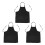 3X Unisex 2 Pocket Black Kitchen Apron Bib, One Size in Medium 1