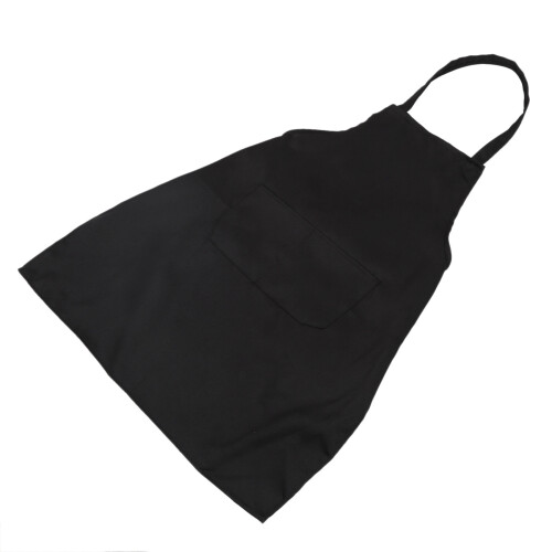 3X Unisex 2 Pocket Black Kitchen Apron Bib, One Size in Medium 1