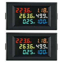 2X 6 em 1 AC Monitor D69-2058 AC Digital TensãO e Fator de FreqüêNcia de Energia Atual Monitor de Energia Medidor de Eletricidade