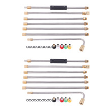2set Gutter Cleaning Tool Pressure Washer - Extension Wands, Roof Cleaner Lance Nozzle - 4000 Psi 5 Tips