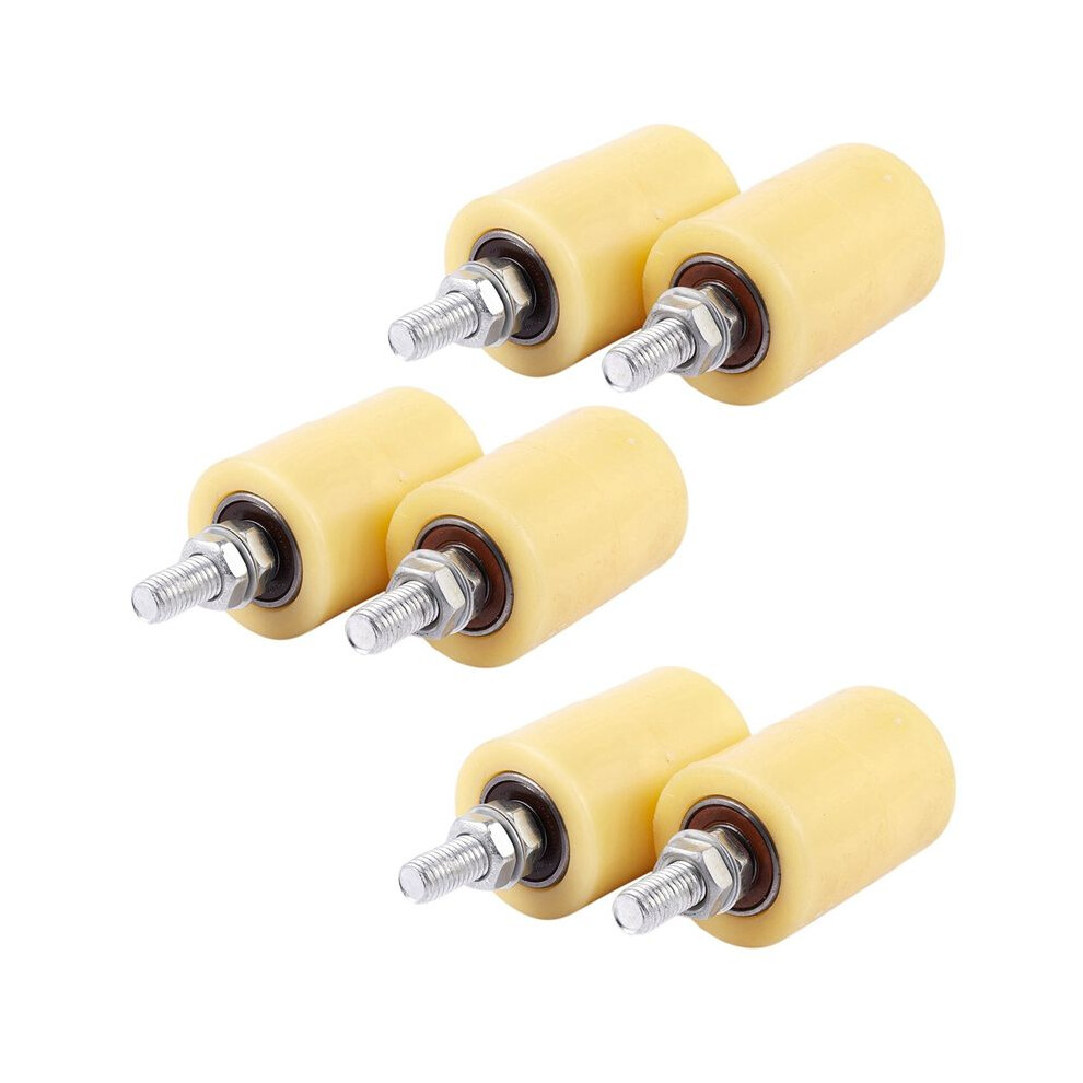 6Pcs 50X70mm Pp Steel Flat Roller Bearing Guiding Wheel 6201 M12 Screw For Electric Door Sliding Gate 6032100550301