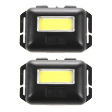 2X Cob LED Light Lamp Headlight 3 Modes Rainproof Torch Flashlight for Outdoor Camping Fishing Black