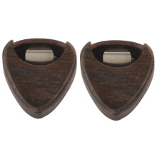 2X Guitar Pick Box Portable Rose Wood Guitar Pick Storage Musical Instrument Accessories for String Instrument