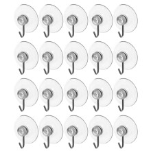 Suction Sucker Window Hooks Clear Wire Hook 32MM ( Pack of 20 )