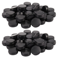 Aluminum Tin Cans - 80 Pack 1Oz / 30G Round Metal Tin Container Screw Top Cans Cosmetic Sample Containers Candle Tins