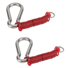 2X Boucle de Sécurité de Corde à Ressort de Remorque, Câble de Rupture de 4 Pieds Avec Fermeture éclair (Rouge)