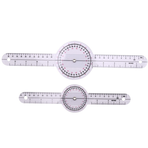 12Pcs Spinal Ruler Spinal Finger Goniometer Protractors Multi-Ruler Angle 180/360 Degree Measuring Tool 1