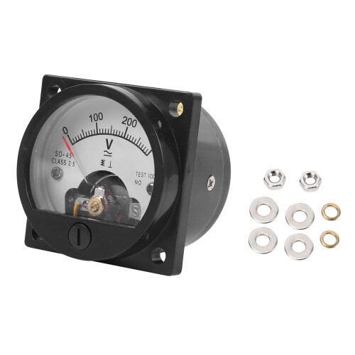3X AC 0-300V Round Analog Dial Panel Meter Voltmeter Gauge Black 1