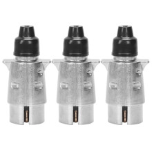 3X Adaptateur Remorque Robuste Broche Rond 7-Pole Connecteur Cablage 12V Attelage Remorquage Caravan Camion Fiche