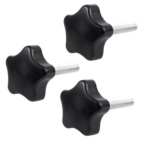 3X M8 x 40mm Screws Star  Wing Screw Clamp Knob Handle Black