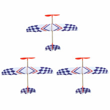 3X Gummi Band Angetriebenes DIY Schaum Flugzeug Modell Kit Flugzeuge Pädagogisches Spielzeug