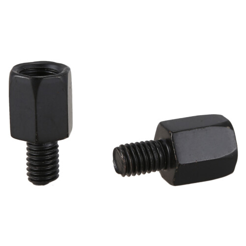 6 PCS Motorcycle Mirror Adaptors Converts Clockwise 8MM to 10MM Black 2