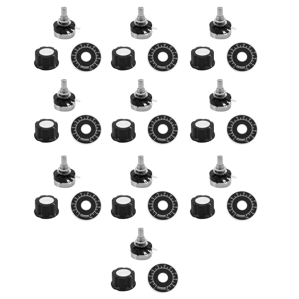 10X Rotary Carbon Potentiometer With Diameter With Knob, Rv24yn 20S B103 10K Ohm 4713137940236