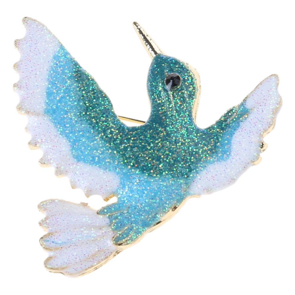 Bird Brooch for Women and Men Contemporary Rhinestones-Blue