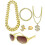 Brillen-Dollar-Zeichen-Halsketten und Ringe, 1