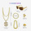 Brillen-Dollar-Zeichen-Halsketten und Ringe, 3