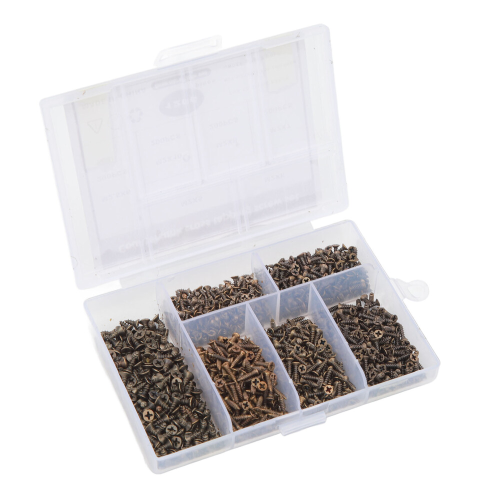 Miniature M2 M2.5 Self Tapping Screws 1200Pcs Countersunk Cross Fastener Kit 7901378293175