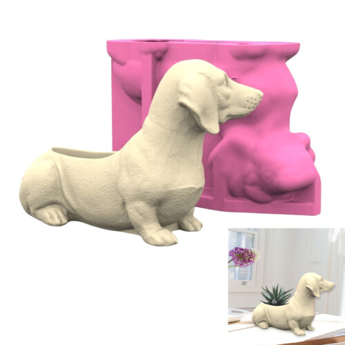 Handgemaakte plantenpotten siliconen mal hond vorm creatieve 1
