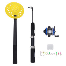 Lightweight Angling Pole Telescopic Fishing Rod With Reel And Hooks For Ice Shrimp Fishing Stainless Steel Durable Design Portable Outdoor Use