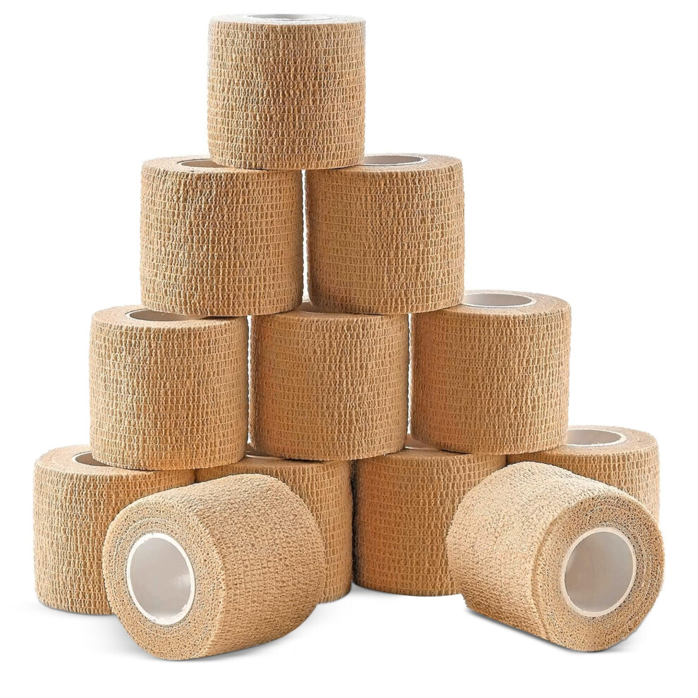 Self-Adhesive Bandage Wrap, Reliable Cohesive Wrap Will Not Loose By Sweat Or Water, Waterproof Elastic Medical Tape for Wound Support and Injury Prot