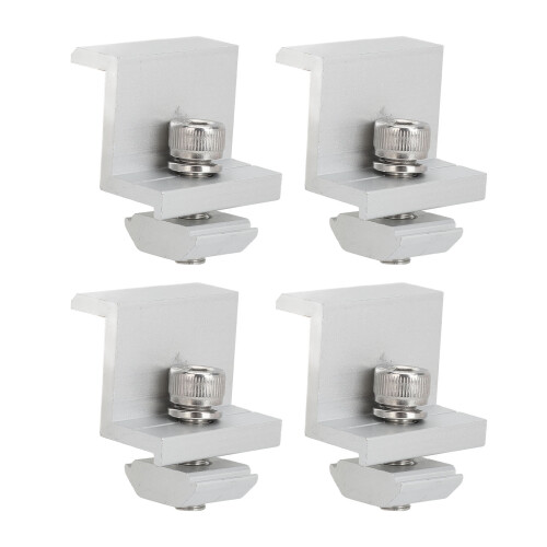 Solar Panel Mounting Bracket for Roof Installation, PV Panel Rail Grounding Clamps with Steel Construction High Stability Mounting System, Solar Panel 1