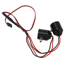 Luce anteriore per auto RC 3W con 8 modalità dinamiche, alluminio pressofuso, nero, dimensioni 29x23,5 mm