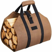 Indoor Outdoor Firewood Carrier, Large Capacity Heavy Duty Canvas, Multi-Function Waxed Canvas Material for Camping Gardening