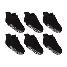 Breathable Socks for Toddlers, Baby Socks with Stretchable Fit Pull On Heel Tab, Soft Cotton Non-Slip Grips for Safe Movement, Elastic Cuff Unisex